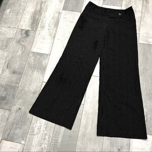 VTG Y2k 8” Low Mid Rise Black White Pinstripe Casual Kick Flare Pant 4 29”